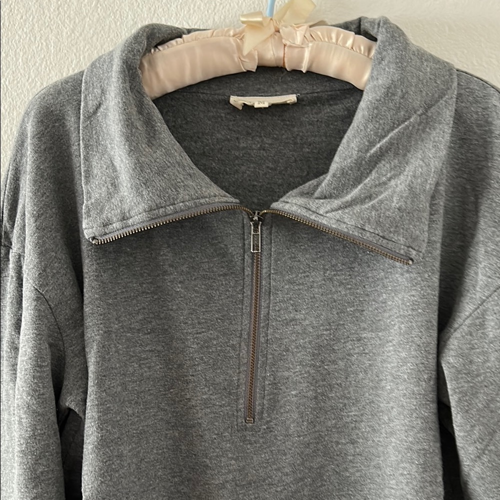 Gray Half-Zip Pullover - image 2